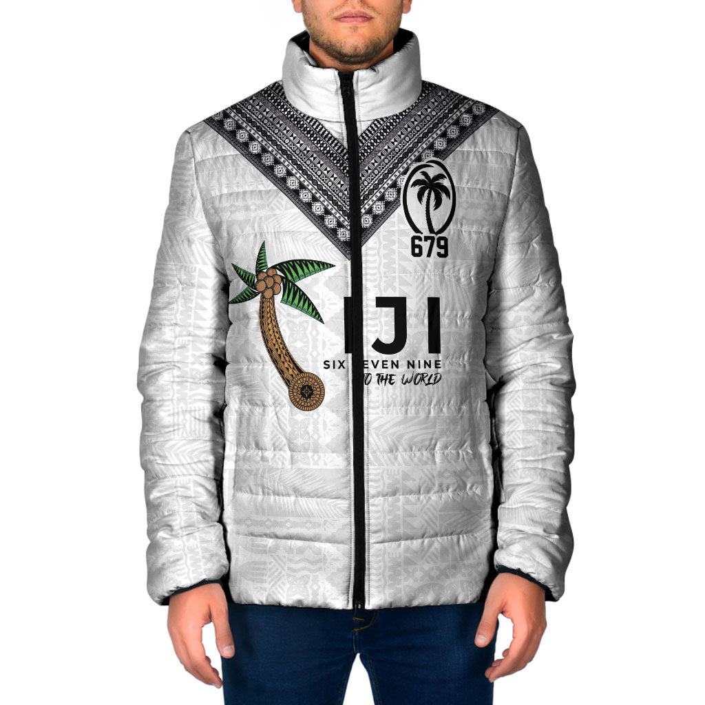 Fijian Rugby Padded Jacket Six Seven Nine to The World - Tapa Pattern