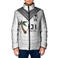 Fijian Rugby Padded Jacket Six Seven Nine to The World - Tapa Pattern
