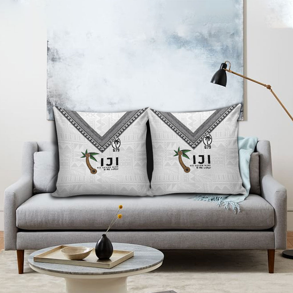 Fijian Rugby Pillow Cover Six Seven Nine to The World - Tapa Pattern