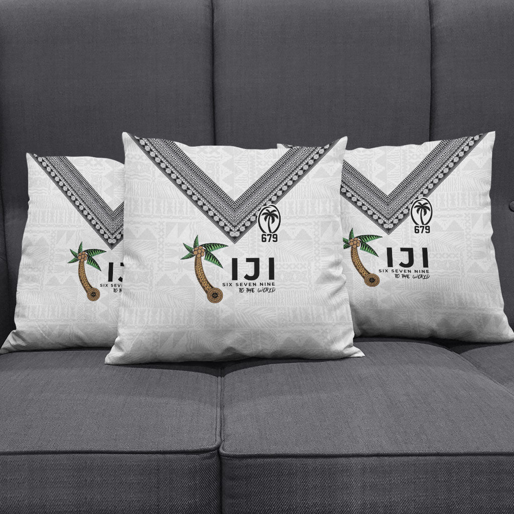 Fijian Rugby Pillow Cover Six Seven Nine to The World - Tapa Pattern