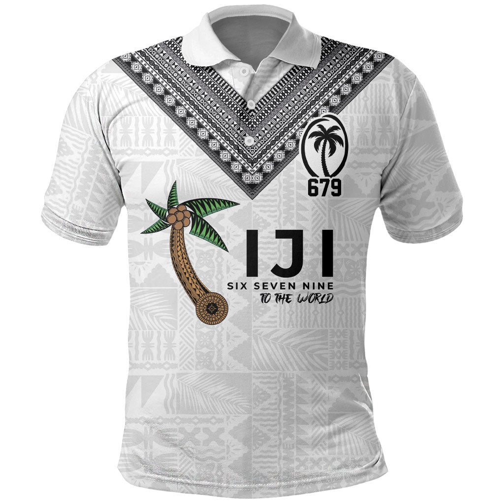 Fijian Rugby Polo Shirt Six Seven Nine to The World - Tapa Pattern