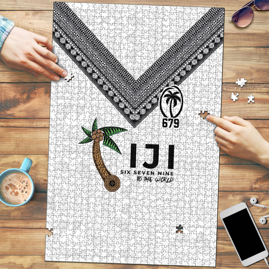 Fijian Rugby Puzzle Six Seven Nine to The World - Tapa Pattern