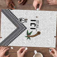 Fijian Rugby Puzzle Six Seven Nine to The World - Tapa Pattern