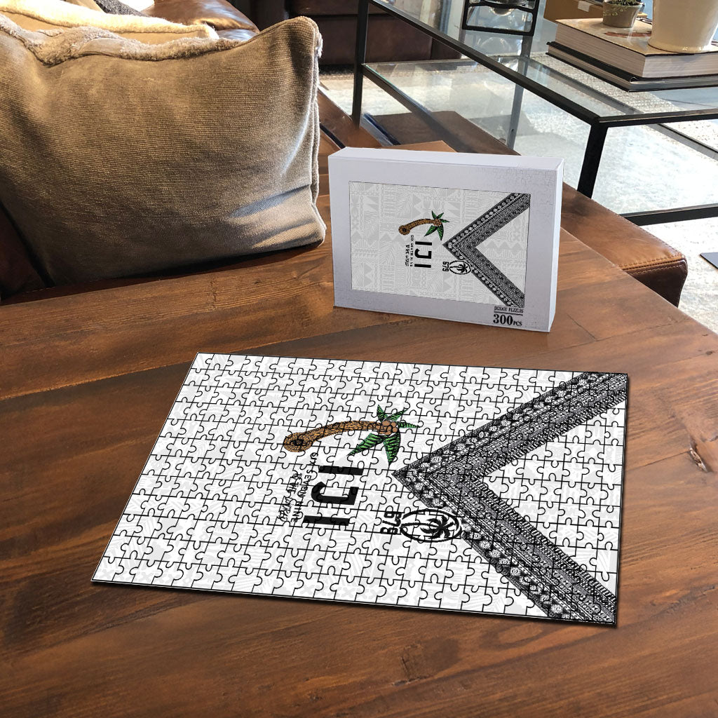 Fijian Rugby Puzzle Six Seven Nine to The World - Tapa Pattern