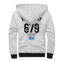 Fijian Rugby Sherpa Hoodie Six Seven Nine to The World - Tapa Pattern