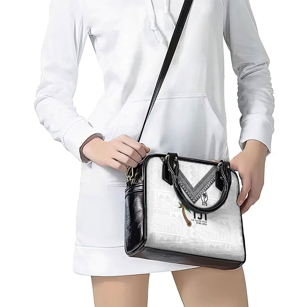 Fijian Rugby Shoulder Handbag Six Seven Nine to The World - Tapa Pattern