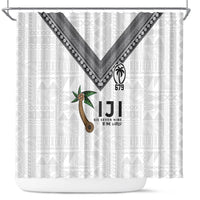 Fijian Rugby Shower Curtain Six Seven Nine to The World - Tapa Pattern