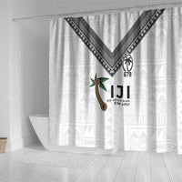 Fijian Rugby Shower Curtain Six Seven Nine to The World - Tapa Pattern