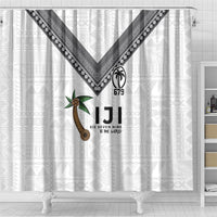 Fijian Rugby Shower Curtain Six Seven Nine to The World - Tapa Pattern