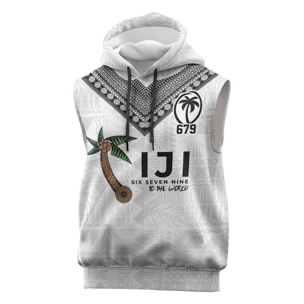 Fijian Rugby Sleeveless Hoodie Six Seven Nine to The World - Tapa Pattern