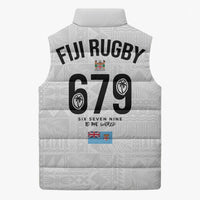 Fijian Rugby Sleeveless Puffer Jacket Six Seven Nine to The World - Tapa Pattern