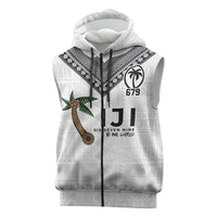 Fijian Rugby Sleeveless Zip Hoodie Six Seven Nine to The World - Tapa Pattern