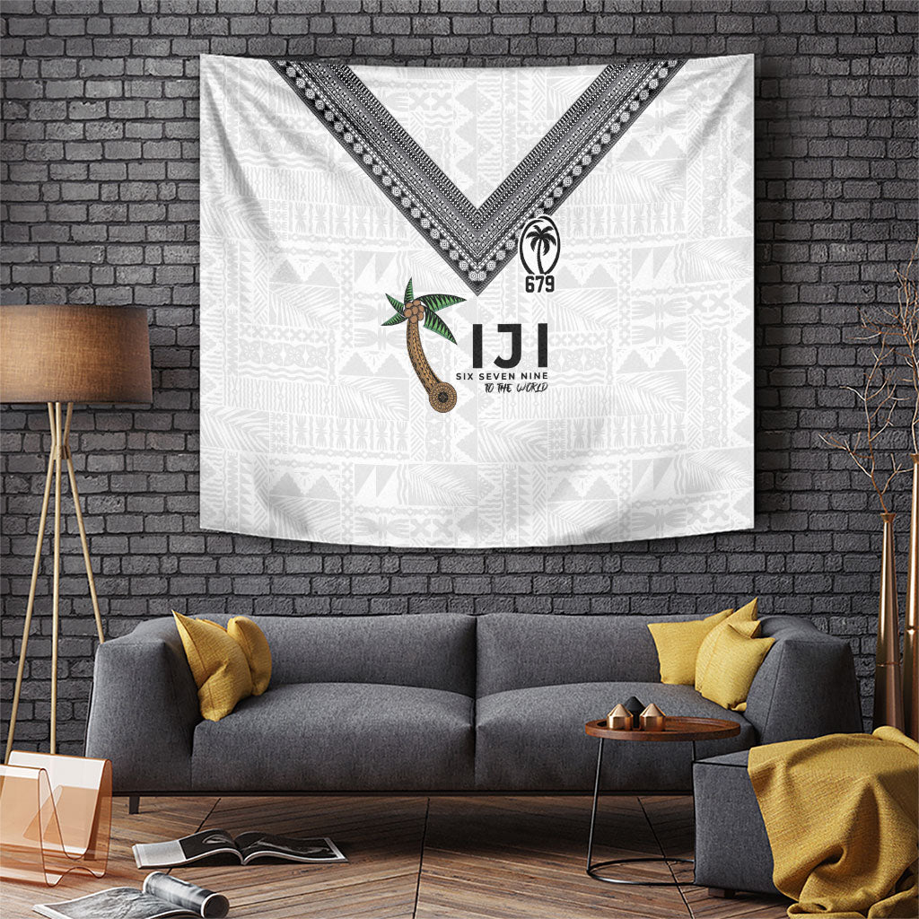 Fijian Rugby Tapestry Six Seven Nine to The World - Tapa Pattern