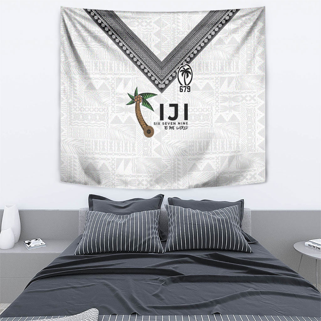 Fijian Rugby Tapestry Six Seven Nine to The World - Tapa Pattern
