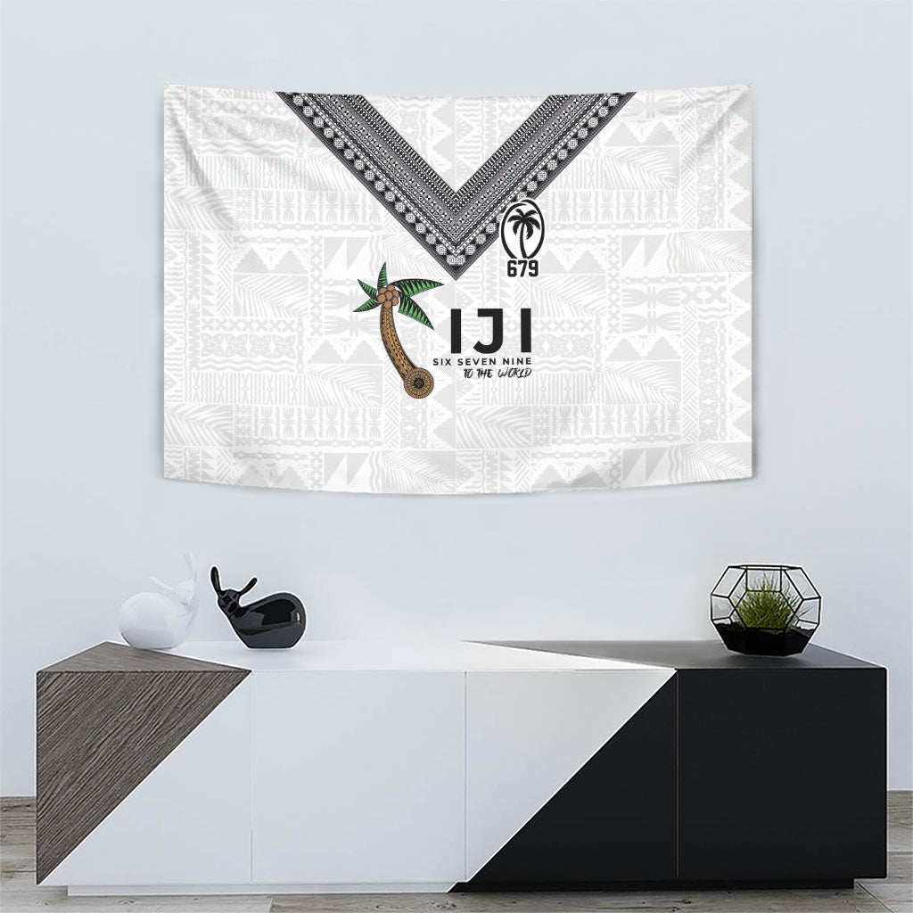 Fijian Rugby Tapestry Six Seven Nine to The World - Tapa Pattern