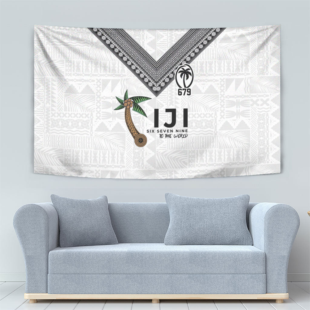 Fijian Rugby Tapestry Six Seven Nine to The World - Tapa Pattern