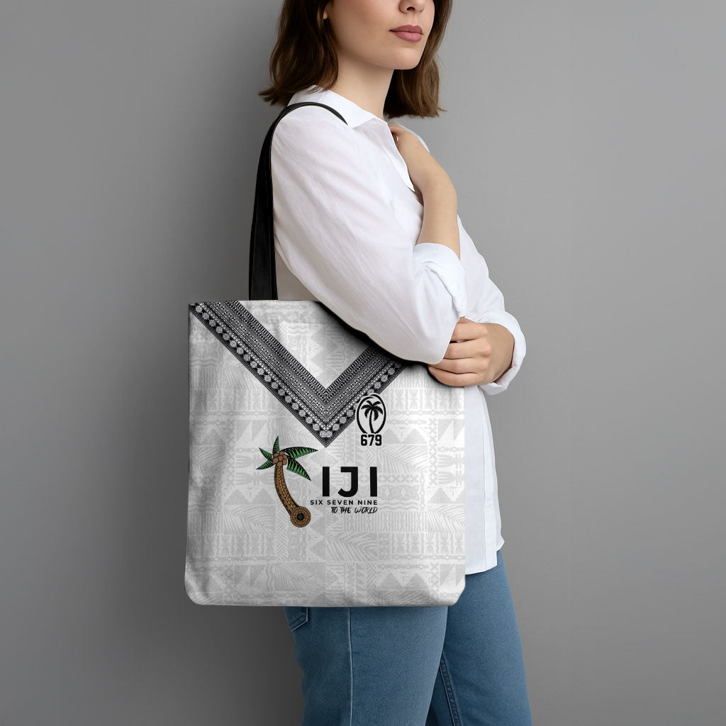 Fijian Rugby Tote Bag Six Seven Nine to The World - Tapa Pattern