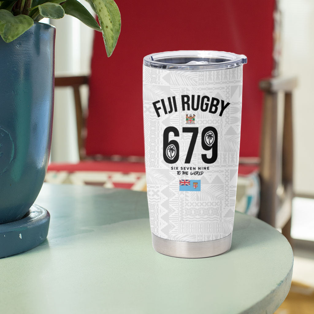 Fijian Rugby Tumbler Cup Six Seven Nine to The World - Tapa Pattern