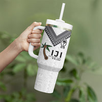 Fijian Rugby Tumbler With Handle Six Seven Nine to The World - Tapa Pattern