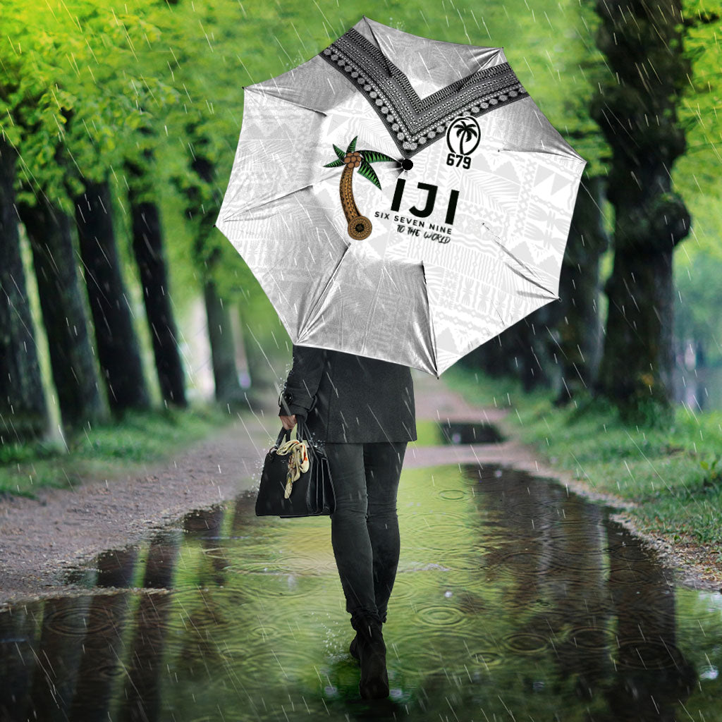 Fijian Rugby Umbrella Six Seven Nine to The World - Tapa Pattern