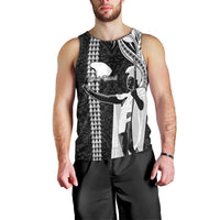 Hawaii Lanai Island Men Tank Top Hawaiian King and Kakau Symbols Abstract Shoulder Tattoo LT03 - Polynesian Pride