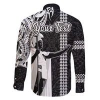 Custom Hawaii Lanai Island Family Matching Long Sleeve Bodycon Dress and Hawaiian Shirt Hawaiian King and Kakau Symbols Abstract Shoulder Tattoo LT03 - Polynesian Pride