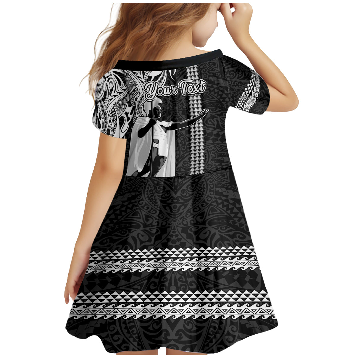 Custom Hawaii Lanai Island Family Matching Mermaid Dress and Hawaiian Shirt Hawaiian King and Kakau Symbols Abstract Shoulder Tattoo LT03 - Polynesian Pride