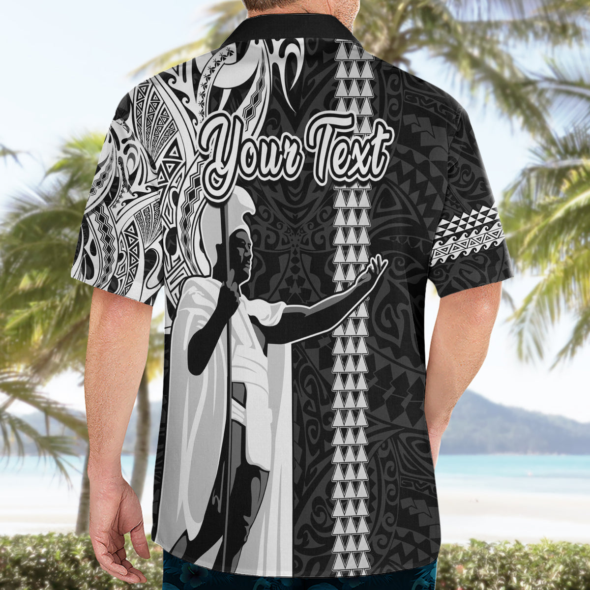 Custom Hawaii Lanai Island Hawaiian Shirt Hawaiian King and Kakau Symbols Abstract Shoulder Tattoo LT03 - Polynesian Pride