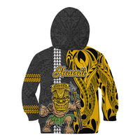 Hawaii Molokai Island Kid Hoodie Hawaiian Warrior and Kakau Symbols Abstract Tattoo LT03 - Polynesian Pride