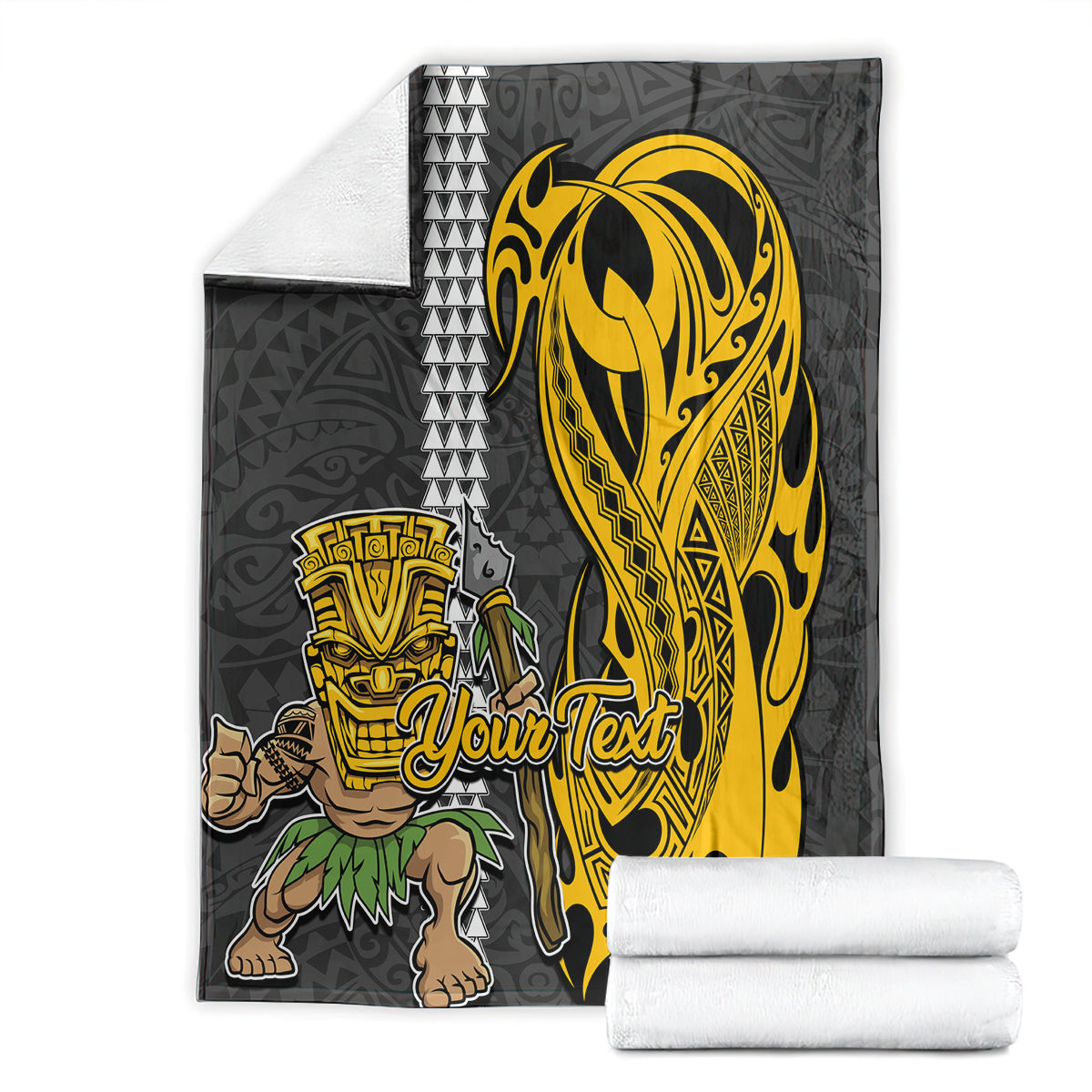 Custom Hawaii Molokai Island Blanket Hawaiian Warrior and Kakau Symbols Abstract Tattoo LT03 - Polynesian Pride
