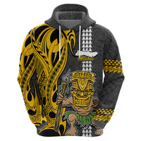 Custom Hawaii Molokai Island Hoodie Hawaiian Warrior and Kakau Symbols Abstract Tattoo LT03 - Polynesian Pride