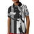 Hawaii Molokai Island Kid Polo Shirt Hawaiian King and Kakau Symbols Abstract Shoulder Tattoo LT03 Kid Black - Polynesian Pride
