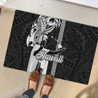 Hawaii Molokai Island Rubber Doormat Hawaiian King and Kakau Symbols Abstract Shoulder Tattoo LT03 - Polynesian Pride
