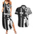 Custom Hawaii Molokai Island Couples Matching Summer Maxi Dress and Hawaiian Shirt Hawaiian King and Kakau Symbols Abstract Shoulder Tattoo LT03 Black - Polynesian Pride
