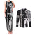 Custom Hawaii Molokai Island Couples Matching Tank Maxi Dress and Long Sleeve Button Shirts Hawaiian King and Kakau Symbols Abstract Shoulder Tattoo LT03 Black - Polynesian Pride