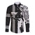 Custom Hawaii Molokai Island Long Sleeve Button Shirt Hawaiian King and Kakau Symbols Abstract Shoulder Tattoo LT03 Unisex Black - Polynesian Pride