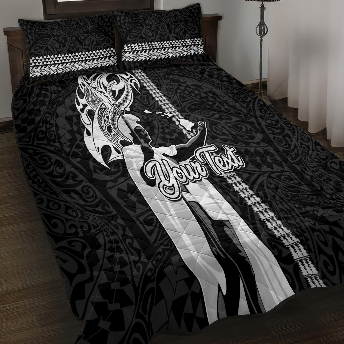 Custom Hawaii Molokai Island Quilt Bed Set Hawaiian King and Kakau Symbols Abstract Shoulder Tattoo LT03 - Polynesian Pride