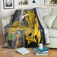 Hawaii Niihau Island Blanket Hawaiian Warrior and Kakau Symbols Abstract Tattoo LT03 - Polynesian Pride