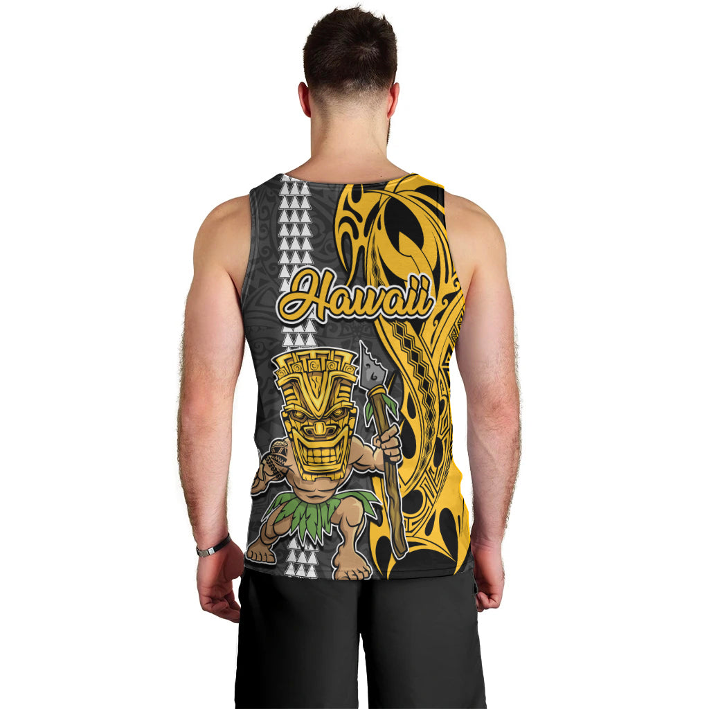 Hawaii Niihau Island Men Tank Top Hawaiian Warrior and Kakau Symbols Abstract Tattoo LT03 - Polynesian Pride