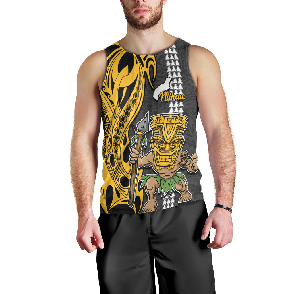 Hawaii Niihau Island Men Tank Top Hawaiian Warrior and Kakau Symbols Abstract Tattoo LT03 - Polynesian Pride