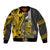 Custom Hawaii Niihau Island Bomber Jacket Hawaiian Warrior and Kakau Symbols Abstract Tattoo LT03 Unisex Yellow - Polynesian Pride