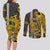 Custom Hawaii Niihau Island Couples Matching Long Sleeve Bodycon Dress and Long Sleeve Button Shirts Hawaiian Warrior and Kakau Symbols Abstract Tattoo LT03 - Polynesian Pride