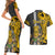 Custom Hawaii Niihau Island Couples Matching Short Sleeve Bodycon Dress and Hawaiian Shirt Hawaiian Warrior and Kakau Symbols Abstract Tattoo LT03 - Polynesian Pride