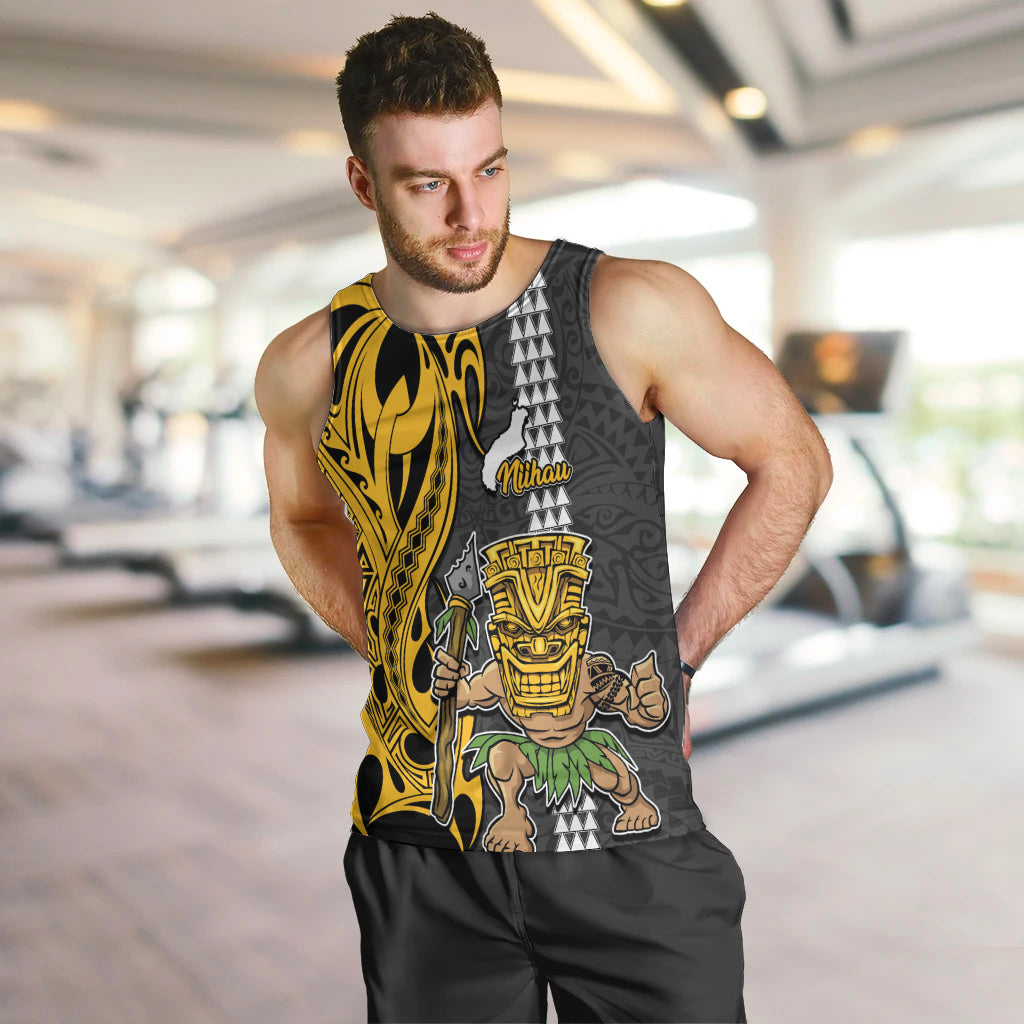 Custom Hawaii Niihau Island Men Tank Top Hawaiian Warrior and Kakau Symbols Abstract Tattoo LT03 - Polynesian Pride
