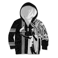Hawaii Niihau Island Kid Hoodie Hawaiian King and Kakau Symbols Abstract Shoulder Tattoo LT03 - Polynesian Pride