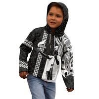 Hawaii Niihau Island Kid Hoodie Hawaiian King and Kakau Symbols Abstract Shoulder Tattoo LT03 - Polynesian Pride