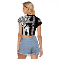 Hawaii Niihau Island Raglan Cropped T Shirt Hawaiian King and Kakau Symbols Abstract Shoulder Tattoo LT03 - Polynesian Pride