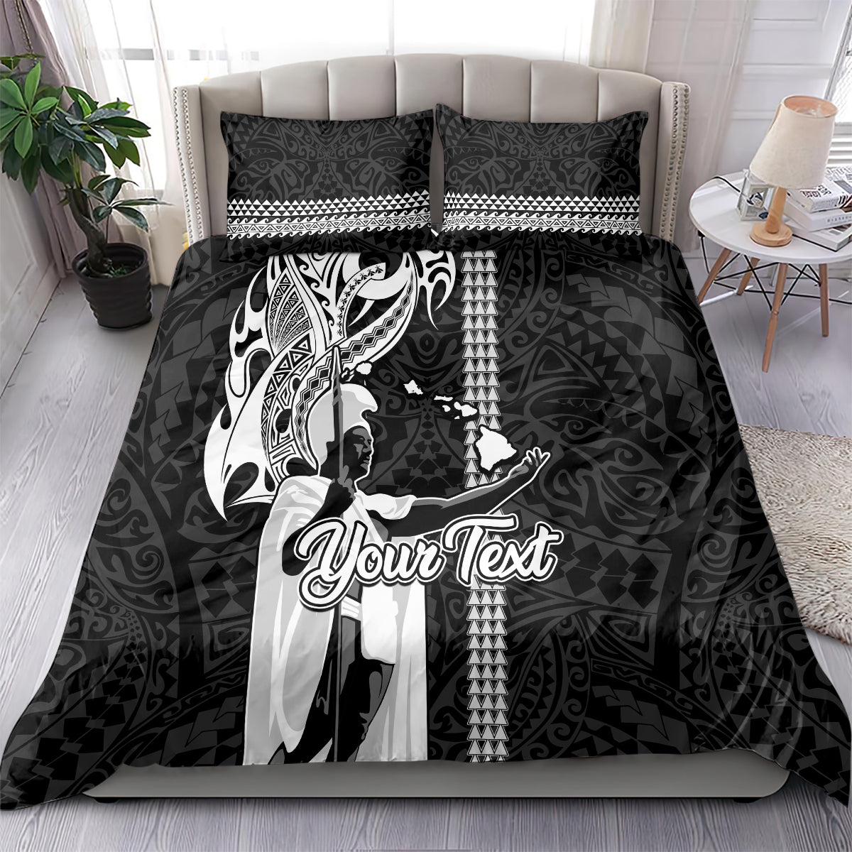 Custom Hawaii Niihau Island Bedding Set Hawaiian King and Kakau Symbols Abstract Shoulder Tattoo LT03 - Polynesian Pride