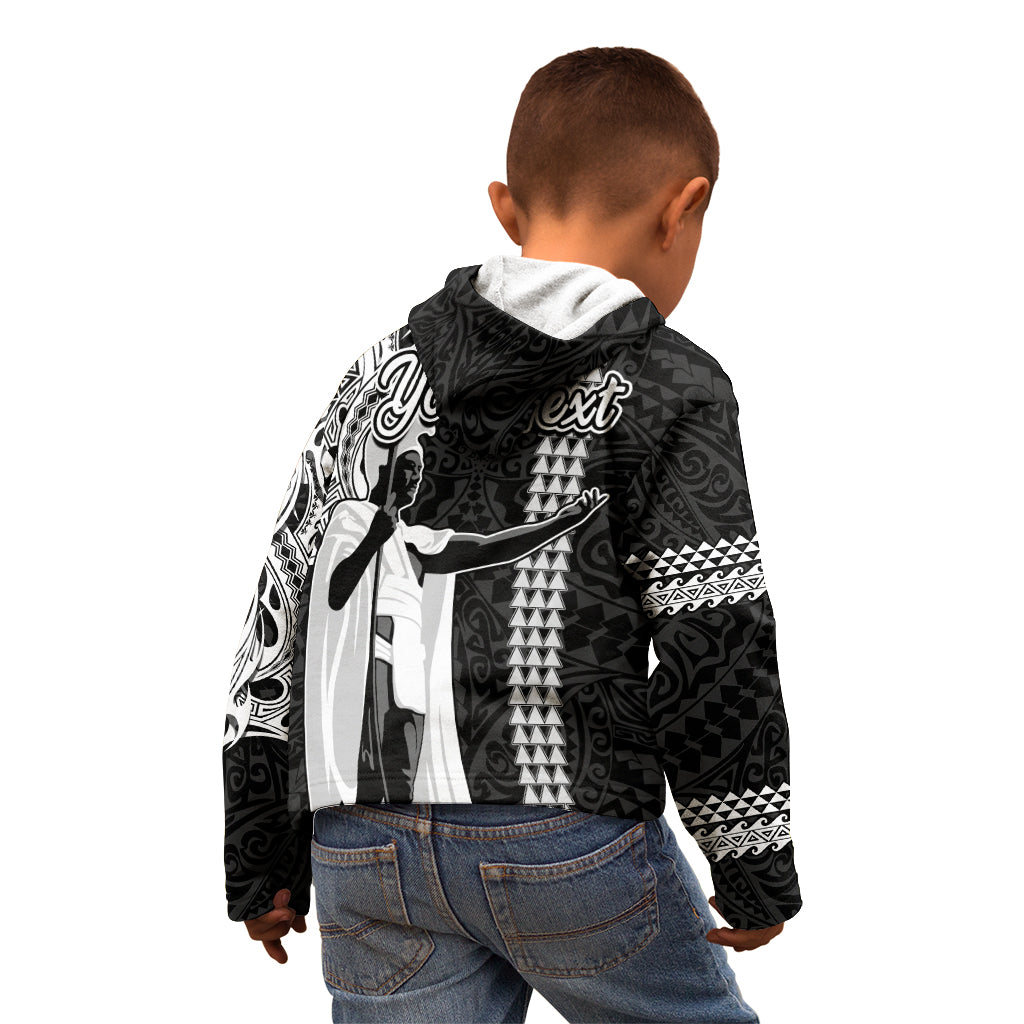 Custom Hawaii Niihau Island Kid Hoodie Hawaiian King and Kakau Symbols Abstract Shoulder Tattoo LT03 - Polynesian Pride