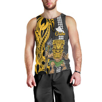 Hawaii Oahu Island Men Tank Top Hawaiian Warrior and Kakau Symbols Abstract Tattoo LT03 - Polynesian Pride